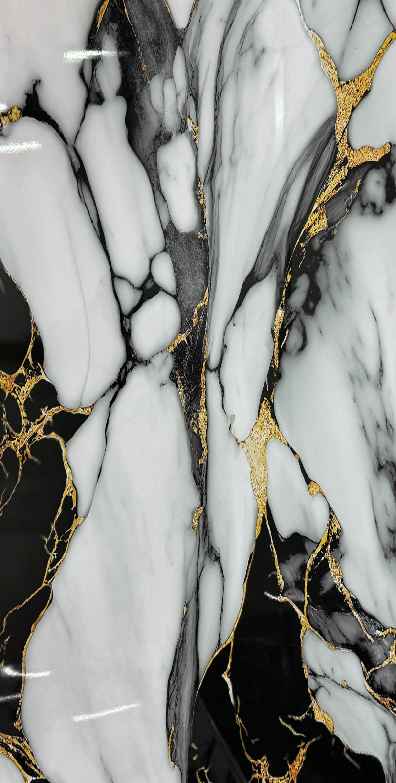 PVC Paneele - Schwarz-Weiss-Marmor-Design