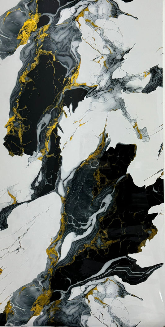 PVC Paneele - Schwarz-Weiss-Marmoroptik